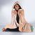 Woman Polynesian Tattoos Hooded Blanket Tropical Flower - Peach Fuzz Color