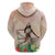 Woman Polynesian Tattoos Hoodie Tropical Flower - Peach Fuzz Color