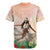 Woman Polynesian Tattoos Rugby Jersey Tropical Flower - Peach Fuzz Color
