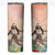 Woman Polynesian Tattoos Skinny Tumbler Tropical Flower - Peach Fuzz Color