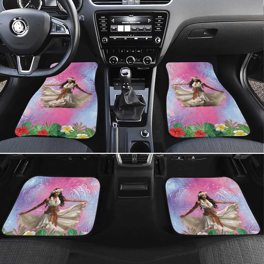 Woman Polynesian Tattoos Car Mats Tropical Flower - Sweets Vibrant Color