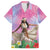 Woman Polynesian Tattoos Family Matching Tank Maxi Dress and Hawaiian Shirt Tropical Flower - Sweets Vibrant Color