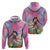 Woman Polynesian Tattoos Hoodie Tropical Flower - Sweets Vibrant Color