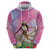 Woman Polynesian Tattoos Hoodie Tropical Flower - Sweets Vibrant Color