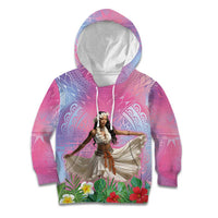 Woman Polynesian Tattoos Kid Hoodie Tropical Flower - Sweets Vibrant Color