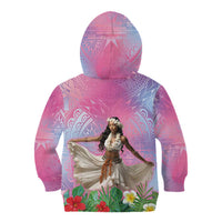 Woman Polynesian Tattoos Kid Hoodie Tropical Flower - Sweets Vibrant Color
