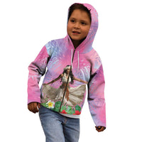 Woman Polynesian Tattoos Kid Hoodie Tropical Flower - Sweets Vibrant Color