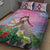 Woman Polynesian Tattoos Quilt Bed Set Tropical Flower - Sweets Vibrant Color