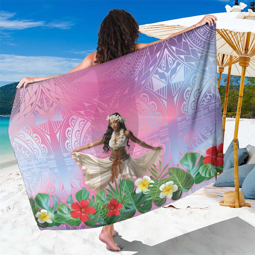 Woman Polynesian Tattoos Sarong Tropical Flower - Sweets Vibrant Color