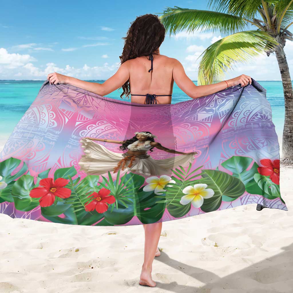 Woman Polynesian Tattoos Sarong Tropical Flower - Sweets Vibrant Color