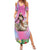 Woman Polynesian Tattoos Summer Maxi Dress Tropical Flower - Sweets Vibrant Color