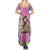 Woman Polynesian Tattoos Summer Maxi Dress Tropical Flower - Sweets Vibrant Color