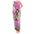 Woman Polynesian Tattoos Tank Maxi Dress Tropical Flower - Sweets Vibrant Color