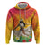 Woman Polynesian Tattoos Hoodie Tropical Flower - Vibrant Hot Color