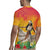Woman Polynesian Tattoos Rugby Jersey Tropical Flower - Vibrant Hot Color