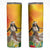 Woman Polynesian Tattoos Skinny Tumbler Tropical Flower - Vibrant Hot Color