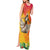 Woman Polynesian Tattoos Tank Maxi Dress Tropical Flower - Vibrant Hot Color