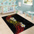 Plumeria Area Rug Polynesian Tribal Frangipani Sunset