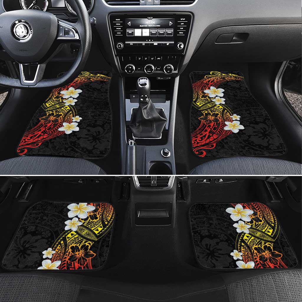 Plumeria Car Mats Polynesian Tribal Frangipani Sunset