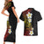 Plumeria Couples Matching Short Sleeve Bodycon Dress and Hawaiian Shirt Polynesian Tribal Frangipani Sunset