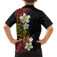 Plumeria Family Matching Long Sleeve Bodycon Dress and Hawaiian Shirt Polynesian Tribal Frangipani Sunset LT03 - Polynesian Pride