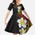 Plumeria Family Matching Long Sleeve Bodycon Dress and Hawaiian Shirt Polynesian Tribal Frangipani Sunset