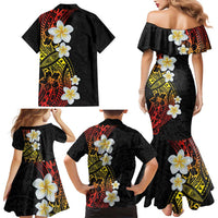 Plumeria Family Matching Mermaid Dress and Hawaiian Shirt Polynesian Tribal Frangipani Sunset LT03 - Polynesian Pride