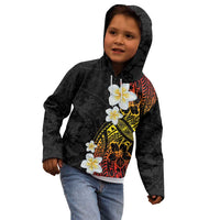 Plumeria Kid Hoodie Polynesian Tribal Frangipani Sunset
