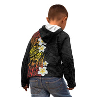Plumeria Kid Hoodie Polynesian Tribal Frangipani Sunset