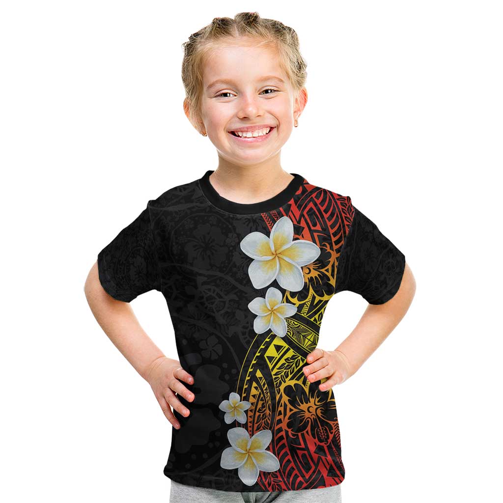 Plumeria Kid T Shirt Polynesian Tribal Frangipani Sunset