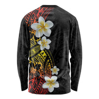 Plumeria Long Sleeve Shirt Polynesian Tribal Frangipani Sunset