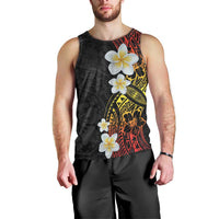 Plumeria Men Tank Top Polynesian Tribal Frangipani Sunset