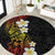 Plumeria Round Carpet Polynesian Tribal Frangipani Sunset