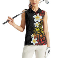 Plumeria Women Sleeveless Polo Shirt Polynesian Tribal Frangipani Sunset LT03 - Polynesian Pride