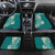 Plumeria Car Mats Polynesian Tribal Frangipani Teal