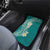 Plumeria Car Mats Polynesian Tribal Frangipani Teal