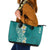 Plumeria Leather Tote Bag Polynesian Tribal Frangipani Teal