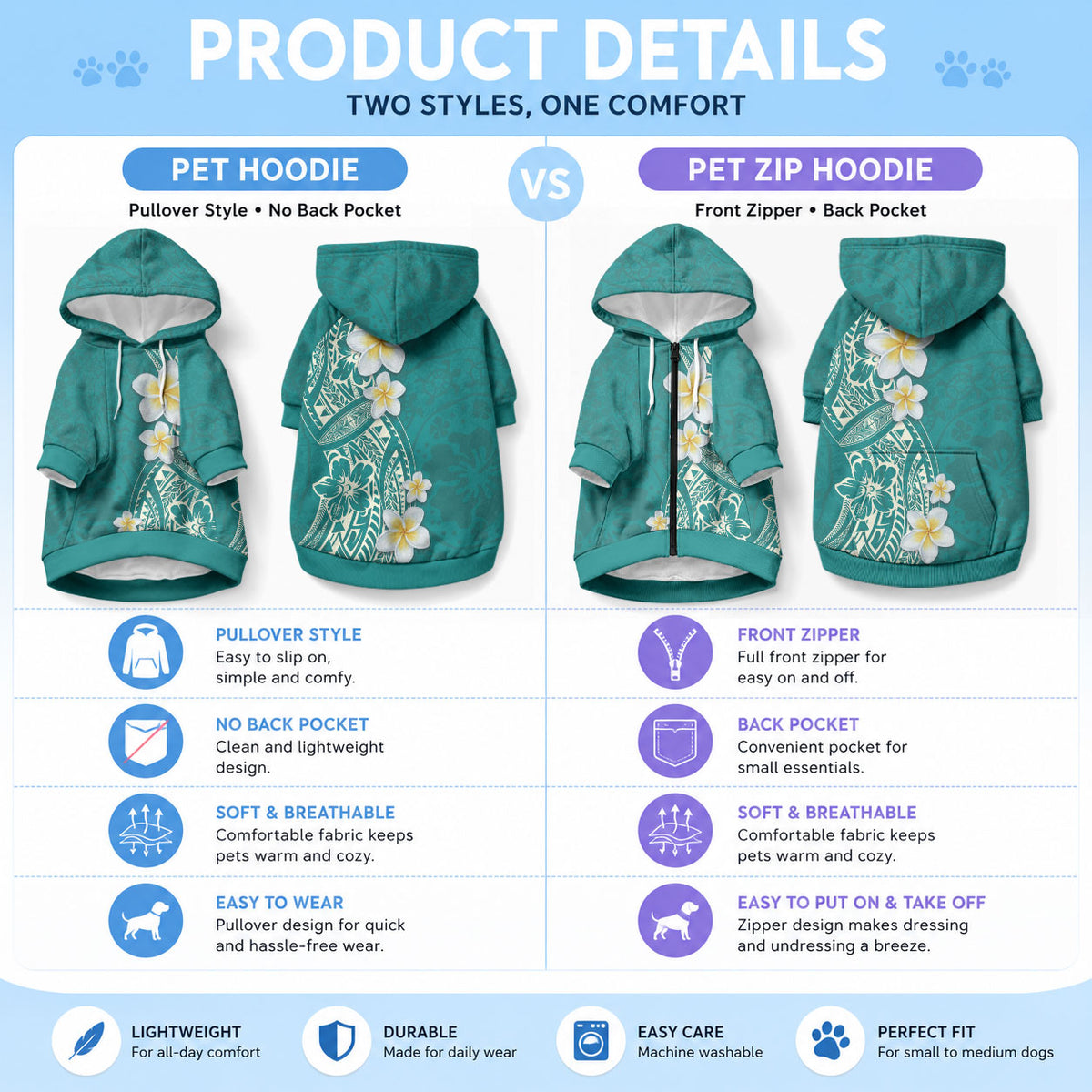 Plumeria Pet Hoodie