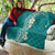 Plumeria Quilt Polynesian Tribal Frangipani Teal