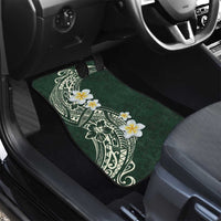Plumeria Car Mats Polynesian Tribal Frangipani Green