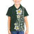 Plumeria Family Matching Long Sleeve Bodycon Dress and Hawaiian Shirt Polynesian Tribal Frangipani Green