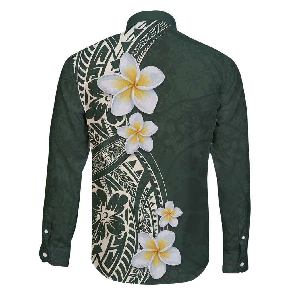 Plumeria Family Matching Puletasi and Hawaiian Shirt Polynesian Tribal Frangipani Green LT03 - Polynesian Pride