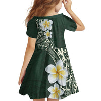 Plumeria Family Matching Tank Maxi Dress and Hawaiian Shirt Polynesian Tribal Frangipani Green