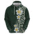 Plumeria Hoodie Polynesian Tribal Frangipani Green