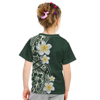 Plumeria Kid T Shirt Polynesian Tribal Frangipani Green