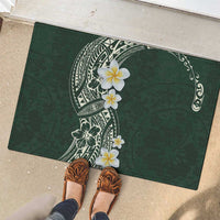 Plumeria Rubber Doormat Polynesian Tribal Frangipani Green