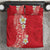 Plumeria Bedding Set Polynesian Tribal Frangipani Red