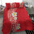 Plumeria Bedding Set Polynesian Tribal Frangipani Red