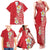 Plumeria Family Matching Tank Maxi Dress and Hawaiian Shirt Polynesian Tribal Frangipani Red