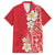 Plumeria Family Matching Tank Maxi Dress and Hawaiian Shirt Polynesian Tribal Frangipani Red